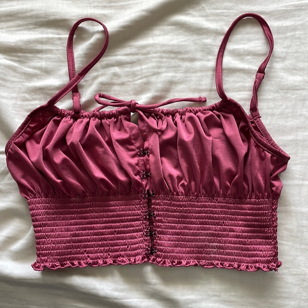 Urban outfitters pink satin top